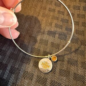 Harley Davidson Charm Bangle Bracelet with yellow accents